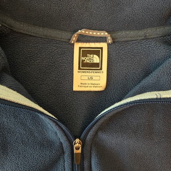 The North Face Women's TKA100 Fleece Quarter Zip Pullover Teal Light Blue Size L - Picture 5 of 7